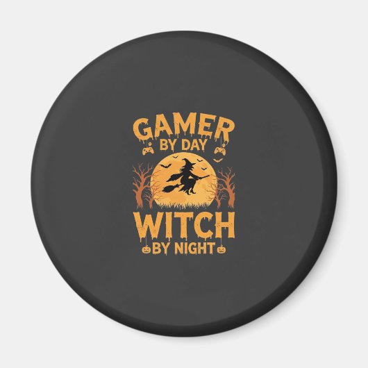 Hexen-Gamer Halloween-Gaming-Design Magnet (Vorne)