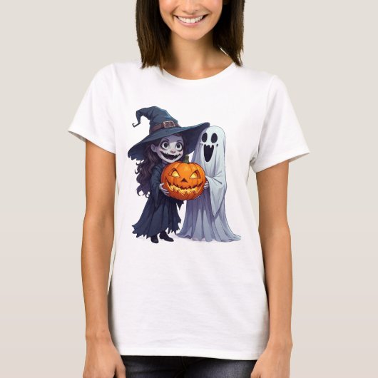 Hexen-Geist-Kürbisfeld Halloween 🎃 T-Shirt (Vorderseite)