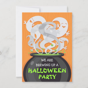 Hexen & Geister Kessel Halloween-Einladung Einladung