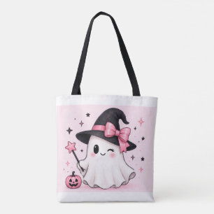 Hexen-Ghost-Coquette Halloween mit rosa Schleife Tasche