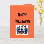 Hexen, glückliches Halloween Karte (Gelbe Blume)