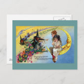 Hexen, Goblins & Man im MondHalloween Postkarte (Vorne/Hinten)