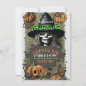 Hexen Halloween-Bash-Kostüm-Party Einladung (Vorderseite)