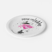 Hexen Halloween-Brautparty trinken Pappteller (Schrägansicht)