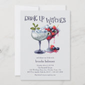 Hexen Halloween Cocktails Brautparty trinken Einladung (Vorderseite)