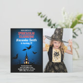 Hexen Halloween Einladungen mit Foto (Stehend Vorderseite)
