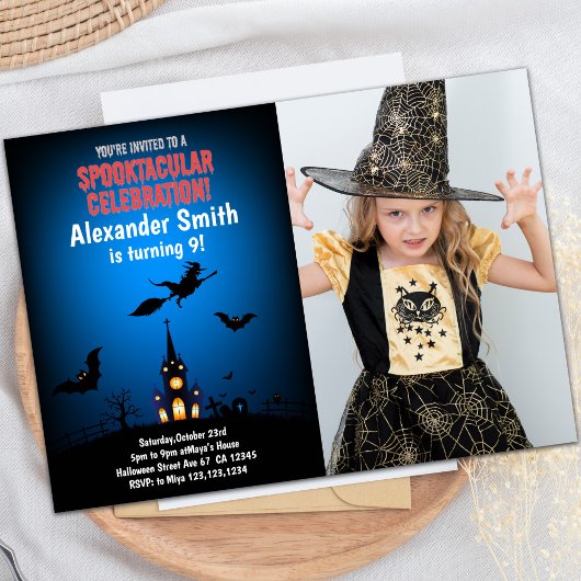 Hexen Halloween Einladungen mit Foto