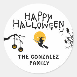 Hexen-Halloween-Familien-Rundaufkleber Runder Aufkleber