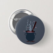 Hexen-Halloween-Kessel Button (Vorne & Hinten)