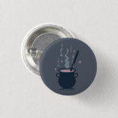 Hexen-Halloween-Kessel-Magie Button (Vorne & Hinten)