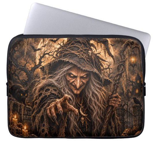 Hexen-Halloween-Kostenüm-Party Laptopschutzhülle (Vorderseite)
