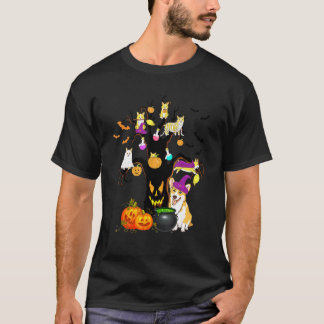 Hexen-Halloween-Kostüm für Hunde Corgi-Hund mit Ba T-Shirt