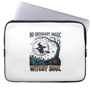 Hexen-Halloween-Kunst Vintage-Stich Mondlicht-Spe Laptopschutzhülle