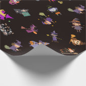 Hexen Halloween-Muster Geschenkpapier (Ecke)