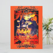 Hexen Halloween-Party Art Caldron Vultures Einladung (Stehend Vorderseite)