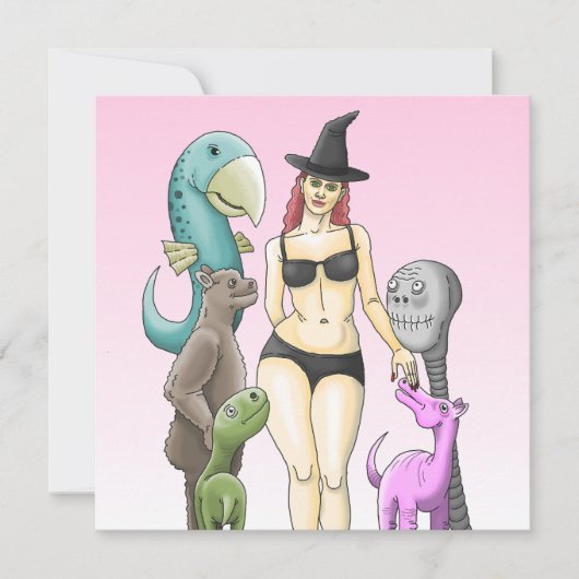 Hexen-Halloween-Party Einladung (Vorderseite)