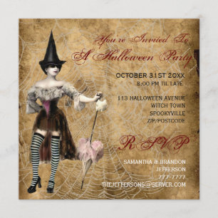Hexen-Halloween-Party-Einladung Einladung