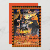 Hexen Halloween-Party Einladung originale Kunst (Vorne/Hinten)
