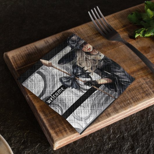 Hexen Halloween-Party mit geschraubtem Hintergrund Serviette