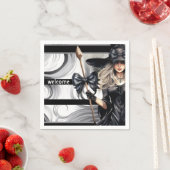 Hexen Halloween-Party mit geschraubtem Hintergrund Serviette (Beispiel)