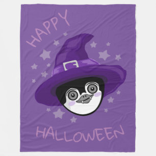 Hexen-Halloween-Pinguin Fleecedecke