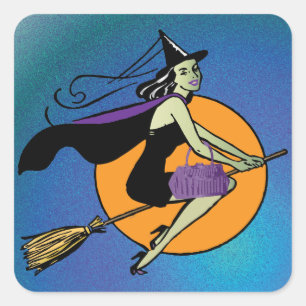 Hexen Halloween Quadratischer Aufkleber