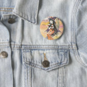 Hexen-Halloween-Schwarzkatze-Button-Anstecker Button (Beispiel)