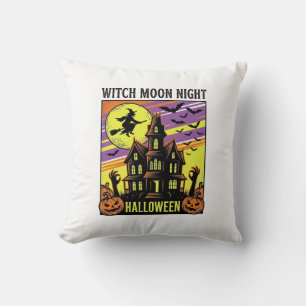 Hexen-Halloween-Shirt Vintage Spukhaus Nacht_ Kissen