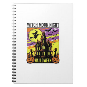 Hexen-Halloween-Shirt Vintage Spukhaus Nacht_ Notizblock
