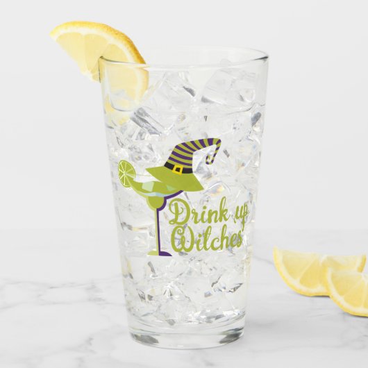 Hexen Halloween-Spaß trinken Glas (Vorderseite Ice)