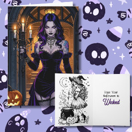 Hexen-Halloween-und Farbseite im Inneren Karte