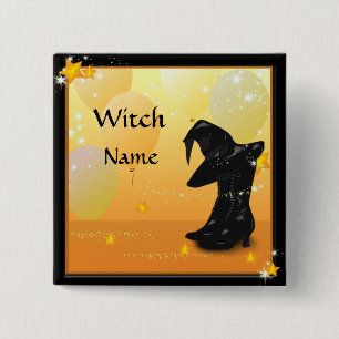 Hexen Halloween Verzauberung Hexenname Button