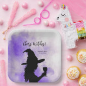 Hexen, Halloween-Weinglas Pappteller (Party)