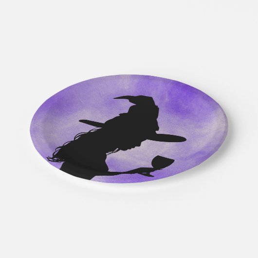 Hexen, Halloween-Weinglas Pappteller (Schrägansicht)