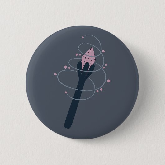 Hexen-Halloween-Zauberstab Button (Vorderseite)