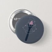 Hexen-Halloween-Zauberstab Button (Vorne & Hinten)