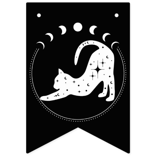 Hexen, Himmelskatze Halloween Wimpelkette (Erste Fahne)