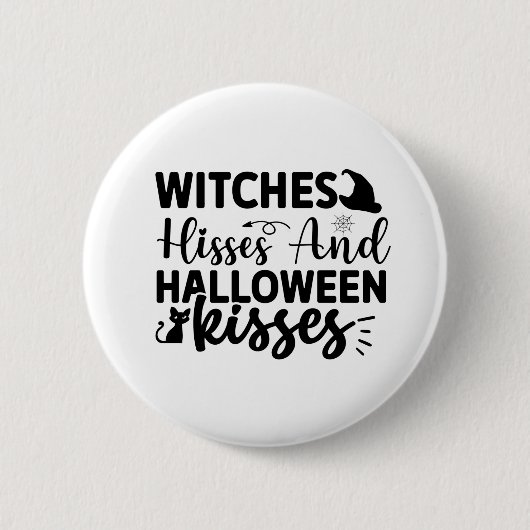 Hexen Hisses und Halloween Kisses Button (Vorderseite)