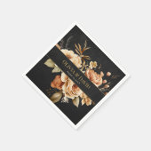Hexen-Hochzeitsservietten mit schwarzen Blumen Serviette (Ecke)