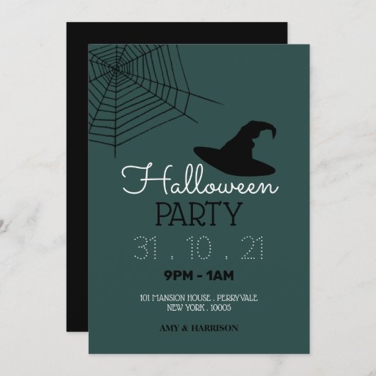 Hexen, Hut und Web, Halloween-Party (Vorne/Hinten)