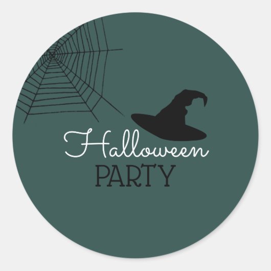 Hexen, Hut und Web, Halloween-Party Runder Aufkleber (Vorderseite)