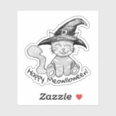 Hexen-Kitty Halloween Aufkleber (Blatt)