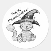 Hexen-Kitty Halloween Runder Aufkleber (Vorderseite)