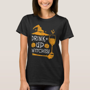 Hexen-Kostüm zum Weintrinken Halloween Trinke auf T-Shirt