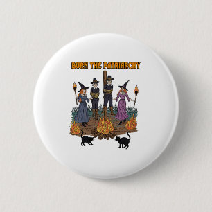 Hexen-Kunst Patriarchat verbrennen Sticker Button