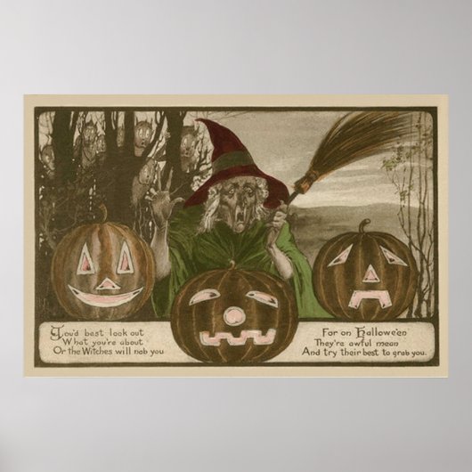 Hexen-Kürbis-Goblin Jack O' Lantern Poster (Vorne)