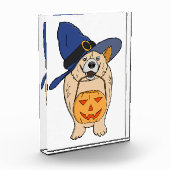 Hexen-Kürbis-Hund Fotoblock (Links)