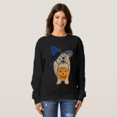 Hexen-Kürbis-Hund Sweatshirt (Vorne ganz)