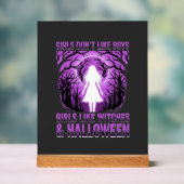 Hexen-Mädchen Halloween-Design Acrylschild (Neutral)