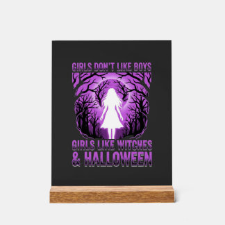 Hexen-Mädchen Halloween-Design Acrylschild